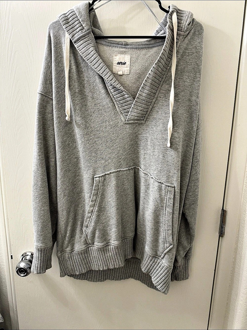 Aerie Gray Hooded Sweater
